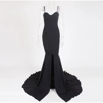 Dámské šaty Plesové šaty s vlečkou černá M