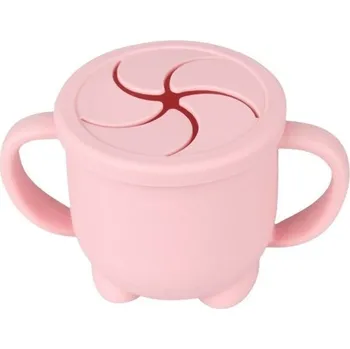 dětská jídelní sada Silikonový hrnek na uskladnění potravin růžová