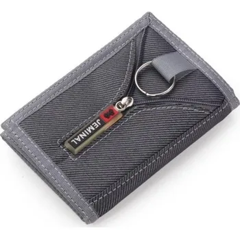 Pánská peněženka na suchý zip šedá