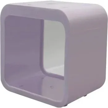 Akvárium s LED osvětlením 13 x 8 x 13 cm Malé akvárium pro rybičky Dekorativní akvárium s barevným LED osvětlením Mini akvárium do bytu bílá