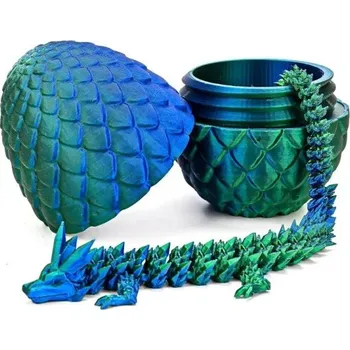ostatní stavebnice Otevírací dračí vejce s drakem 22 cm Barevné vejce s ohebným drakem Hračka pro děti Fantasy figurka Drak ve vejci Dekorace a hraní v jednom modrá