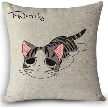 Dekorativní polštářek Povlak na polštář s roztomilou kočičkou J3400 9