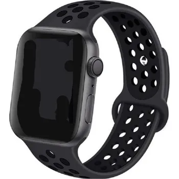 Příslušenství k chytrým hodinkám Silikonový řemínek pro Apple Watch 42 mm / 44 mm / 45 mm M-L T877 černá