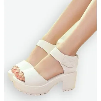 Dámské sandále Stylové dámské sandály na suchý zip bílá 36