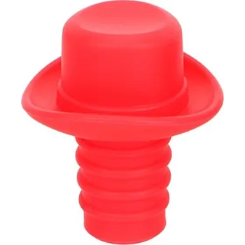 Silikonová zátka na lahev světle červená