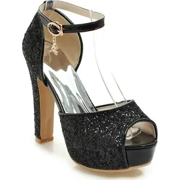 Dámské lodičky Třpytivé dámské společenské lodičky černá 41