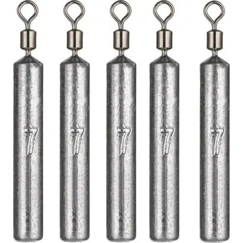 Rybářské olověné závaží válcovité s obratlíkem 5 ks 7 g Olůvka na ryby Stabilní potápění Daleké nahazování Zátěž na lov velkých ryb