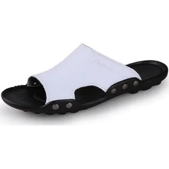 Pánské pantofle Pánské kožené pantofle A2266 bílá 41