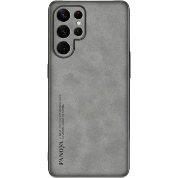 Pouzdro na mobilní telefon Kožený kryt na Samsung Galaxy A34 šedá