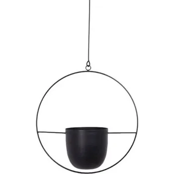 Květináč Závěsný květináč kulatý černá