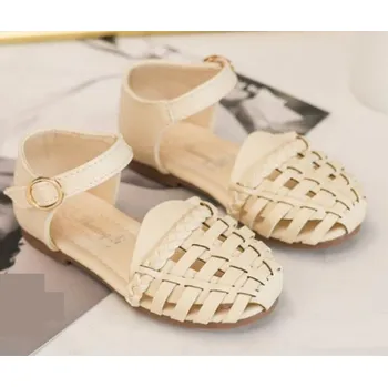 Dívčí obuv Dívčí kožené sandále béžova 24,5