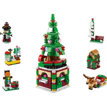 ostatní stavebnice Vánoční savebnice 6v1 s barevným světlem Stavební vánoční stromek 332 ks 14,2 x 5,8 x 5,4 cm