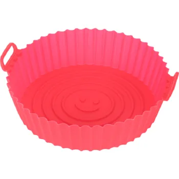 Silikonová kulatá forma do horkovzdušné fritézy 22 cm červená
