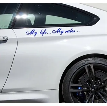Samolepicí dekorace na vozidlo Samolepka na auto ,,My life... My rules..." modrá
