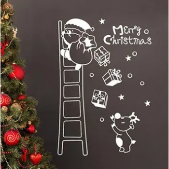 Vánoční dekorace Vánoční samolepka Santa Claus bílá