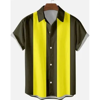 Pánská košile Pánská košile s krátkým rukávem F846 žlutá S