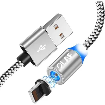 Datový kabel Magnetický nabíjecí USB kabel K461 stříbrná 2 m 1