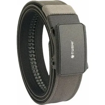 Opasek Dvouvrstvý taktický opasek 120 x 3,8 cm Zesílený pásek pro závěsné zbraně Kovová automatická přezka Nastavitelný vojenský pásek pro muže tmavě šedá