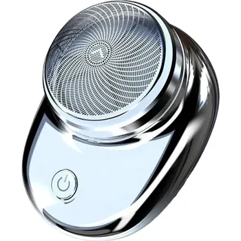 Holicí strojek Kapesní elektrický holicí strojek Malý cestovní elektrický holicí strojek Přenosný bezdrátový zastřihovač vousů 7,3 x 4,6 x 4,7 cm stříbrná