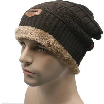 Čepice Pánská zimní čepice s kožíškem J2936 kávová