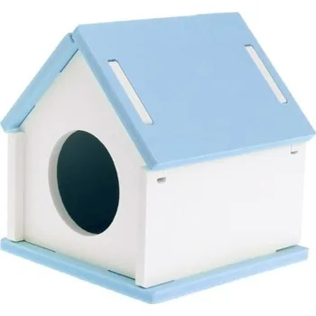 tréninková pomůcka pro psa Dřevěný domeček pro hlodavce C853 modrá