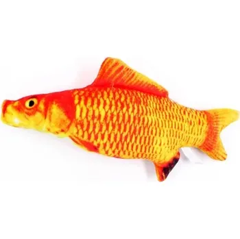 Hračka pro kočku Plyšová hračka pro kočky Ryba červený kapr 20 cm Kousací hračka pro kočky Interaktivní škrabadlo a kousátko Měkký plyš pro kočky