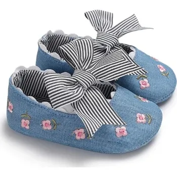 Dívčí bačkory Dívčí capáčky s květinami A2488 modrá 12-18 měsíců