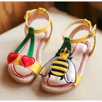 Dívčí sandály Dívčí sandály s včelkou žlutá 19