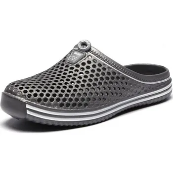Pánské pantofle Lehké pantofle s uzavřenou špičkou Prodyšný perforovaný svršek Měkká podrážka Sportovní domácí obuv Koupelnové boty šedá 45