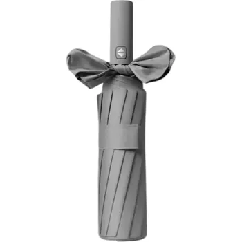 Elegantní černý deštník 105 cm větruodolný Voděodolný slunečník s UV ochranou UPF50+ 48 sklolaminátových žeber Designový kousek s dvouvláknovým kýlem šedá