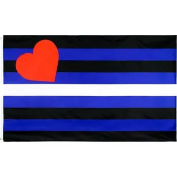 Vlajka Duhová vlajka se srdcem 60 x 90 cm