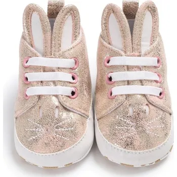 Dívčí tenisky Dětské kotníkové tenisky - zajíček zlatá 6-12 měsíců