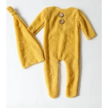 Kojenecká souprava Dětský set čepice a dupačky žlutá