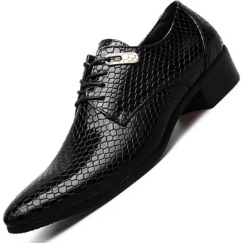 Pánské polobotky Pánské polobotky ve stylu hadí kůže J1510 černá 40