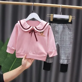 Dívčí svetr a kalhoty L1165 růžová 4