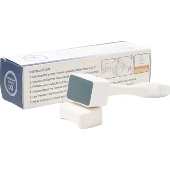 Razítko s mikrojehlami Derma razítko 140 mikrojehel Nastavitelná délka jehel Mikrojehličkování Obnova pleti Protiskluzové ABS Nerezová ocel