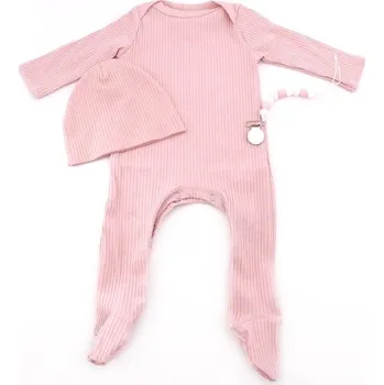 Kojenecký overall Kojenecký overal s čepicí a klipem na dudlík T2679 růžová 0-3 měsíce