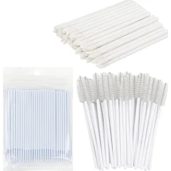 Sada aplikátorů na řasy Sada kartáčků na aplikaci umělých řas Speciální štětce na prodlužování řas 200 ks bílá