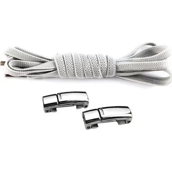 Tkaničky do bot Elastické tkaničky s magnetickým zapínáním šedá