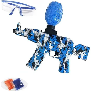 Dětská zbraň Elektrický dětský samopal s gelovými kuličkami 31 x 28 cm Zbraň s ochrannými brýlemi 20000 kuliček Dosah 25 m Dobíjecí baterie