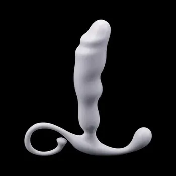 Vibrátor Bílý anální kolík s realistickým tvarem a praktickou úchytkou ve tvaru vývrtky, velikost M 134x30 mm, diskrétní balení