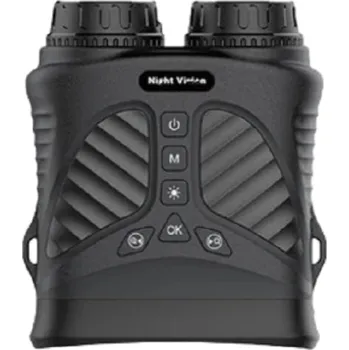 Dalekohled Binokulární dalekohled s nočním viděním s pouzdrem a napájecím kabelem Dobíjecí dalekohled pro noční vidění 10x zvětšení Funkce záznamu fotografií a videa Lovecké vybavení černá