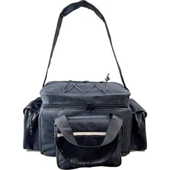 Vodotěsná velkokapacitní rybářská taška přes rameno 50 x 30 x 25 cm Odolná přenosná brašna na ryby Praktický organizér na rybářské vybavení Velký úložný prostor černá