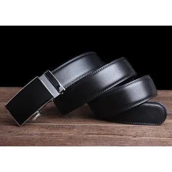 Opasek Pánský stylový pásek z pravé kůže J1565 černá 110 cm