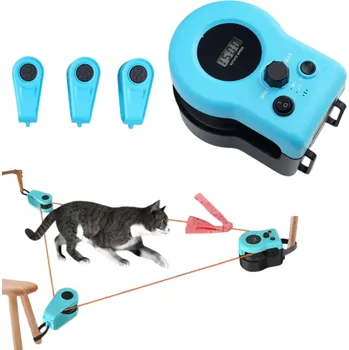Hračka pro kočku Lovecká běhací hračka pro kočky Sada 4 rotačních přístrojů s provázkem a návnadou Interaktivní hračka na cvičení koček
