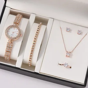 Šperk Elegantní dárková sada dámské šperky a hodinky Z365 rose gold