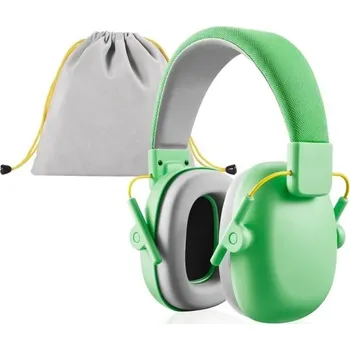 Dětská zábrana Dětské chrániče sluchu YHKEMA 9×20 cm Ochrana před hlukem Nastavitelná velikost Pohodlné náušníky SNR 27dB Lehký skládací design zelená