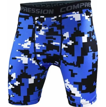 Pánská móda Pánské kompresní kraťasy s armádním vzorem tmavě modrá XS