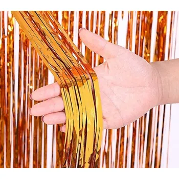 Párty závěs s třásněmi 1 x 1 m oranžová