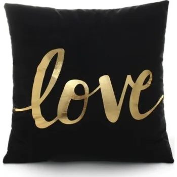 Dekorativní polštářek Povlak na polštář - Love černá